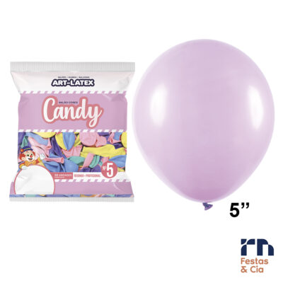 Balão Bexiga Numero 05 Lilas Candy Pastel - 50 Unidades Art Latex - Image 3