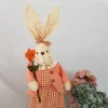 Coelha de Tecido em Pé com Vestido Xadrez Segurando Flor 68cm - - Image 2