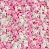 Confeito Shapes Estrelas Grandes Rosa, Branco