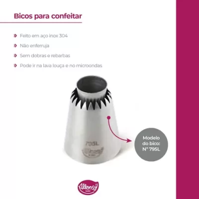 Bicos Para Confeitar Sultan Aço Inox Prata 795L - Image 2