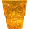 Copo de shot Halloween - Caveira - Laranja - 4 unidades