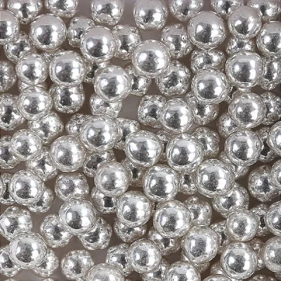 Confeito Sugar Beads Perolizado Prata - 6mm - Image 2