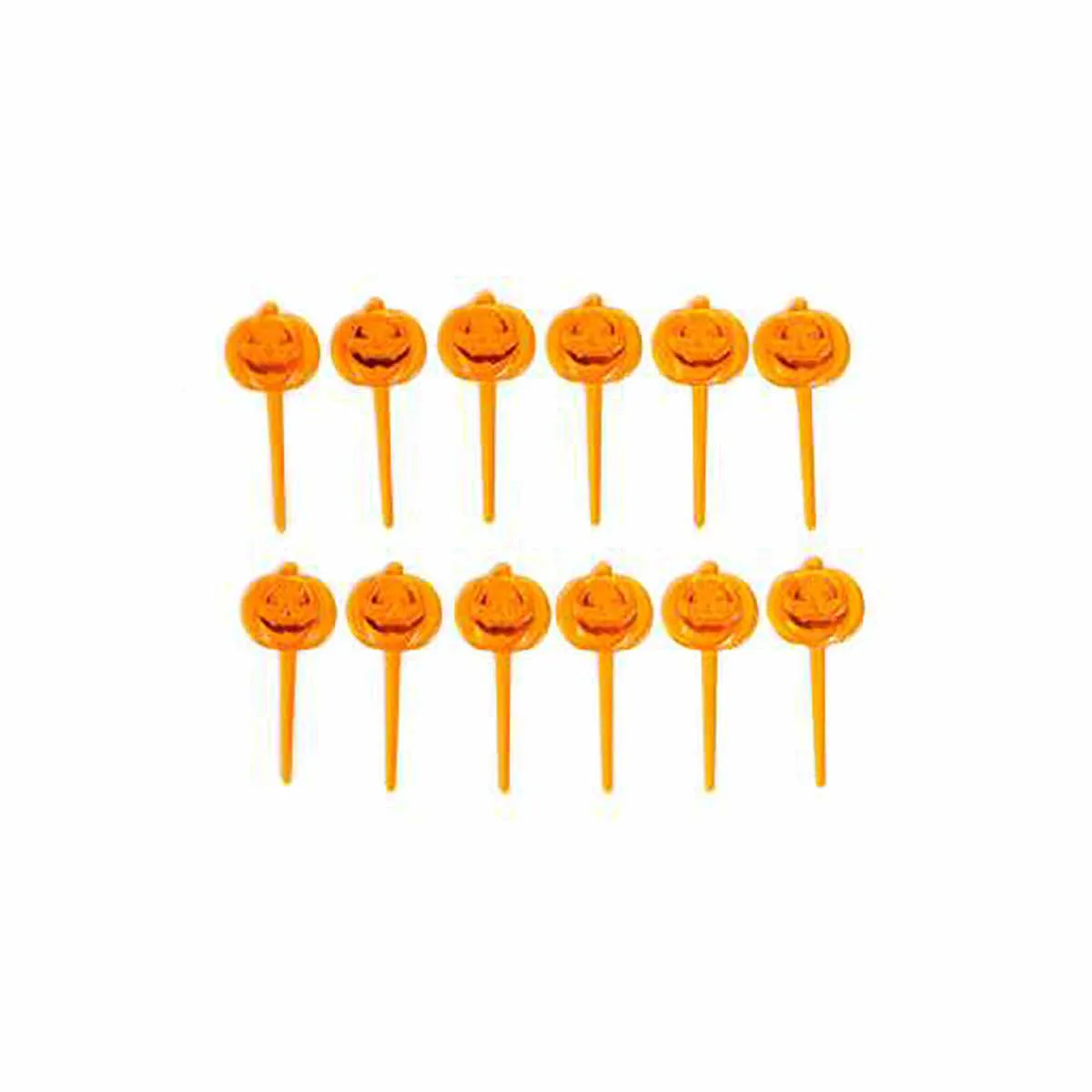 Palito De Plástico P/ Petisco  Halloween Abóbora 12 unidades