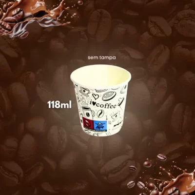 Copo de papel 118ml estampado - 50 unidades