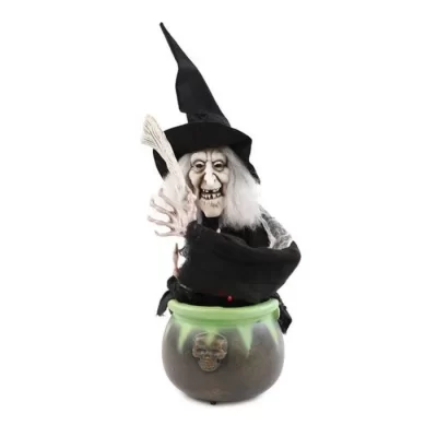 Bruxa com Caldeirão Com Som, Luz e Movimento 57cm - 1 Un