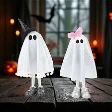 Enfeite Decorativo Halloween - Fantasmas Bella E Olavo - 29x8cm