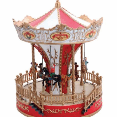 Cenário de Natal com som e movimento - carrossel