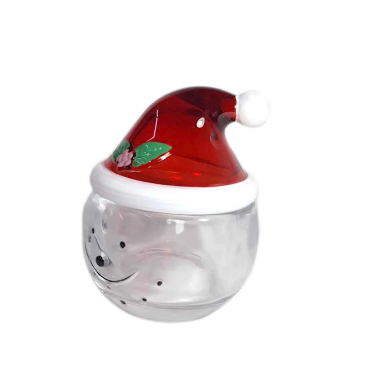 Pote de Vidro Com Tampa Gorro Natalino - Imagem 2
