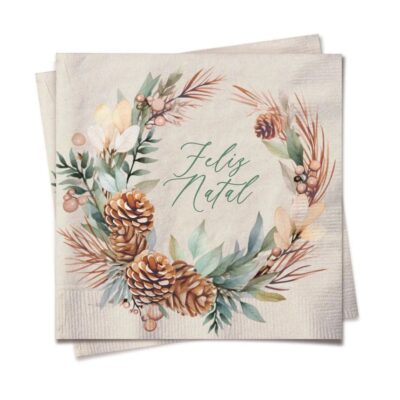 Guardanapo De Papel Guirlanda Pinha 32,5x32,5 cm c/ 20 unidades