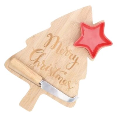 Tábua De Servir - Árvore De Natal Com Tigela E Faca