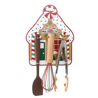 Kit Espátula, Pinça e Batedor Natal