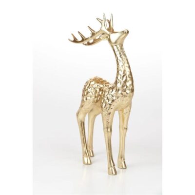 Rena Decorativa Em pé  Ouro 31 cm