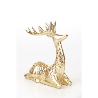 Rena Decorativa Sentada Ouro 20 cm