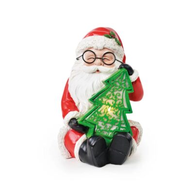 Papai Noel Decorativo Com Led Colorido 20 cm