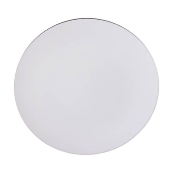 Prato de refeição branco com a borda prata - 6 unidades