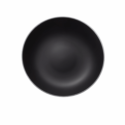 Prato de sobremesa preto com a borda prata - 6 unidades