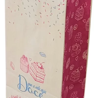 Saco para delivery de doces tamanho G com 50 unidades