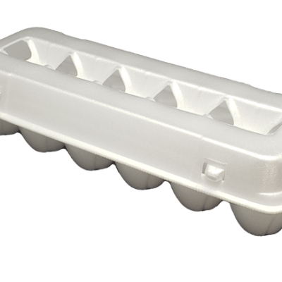 Bandeja articulada para 12 ovos - isopor - branca - 1 unidade