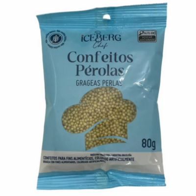 Confeitos Pérolas - dourado - 80g