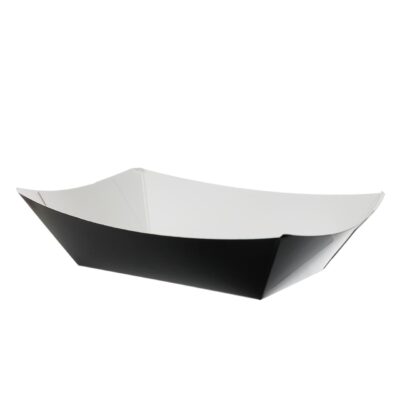 Bandeja de papel canoa - preta - 10 unidades