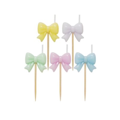 Vela de aniversário - Laço Candy Colors - 5 unidades