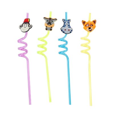 Canudo espiral divertido - animais