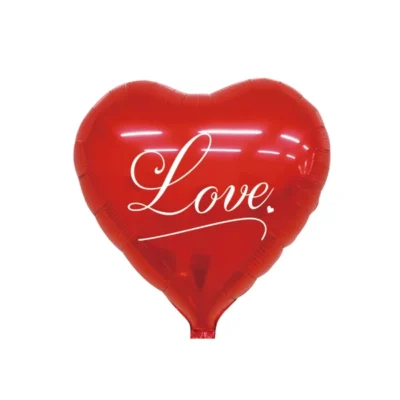 Balão Metalizado coração vermelho - 43cm