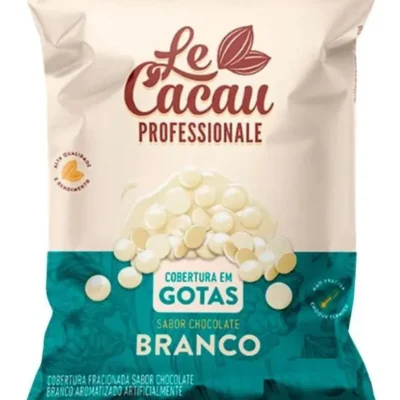 Cobertura em gota sabor chocolate branco - LeCacau
