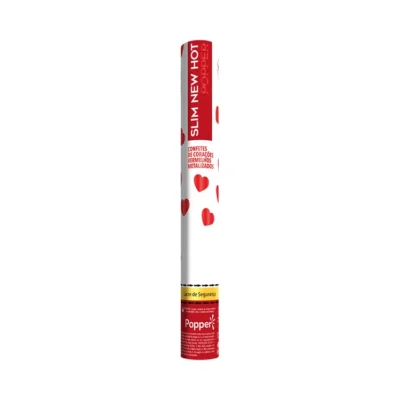 Lança confetes de corações vermelhos metalizados - Slim New Hot Popper