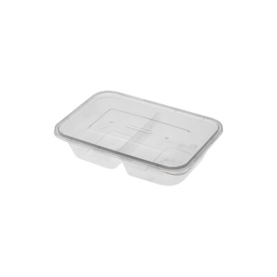 Pote retangular com divisória e tampa - 400ml
