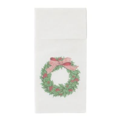 Guardanapo papel porta talher com guirlanda